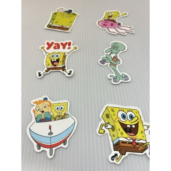 SpongeBob SquarePants 6pc Vinyl Stickers Lot Cartoon Water Bottle Laptop Decals - Picture 4 of 4